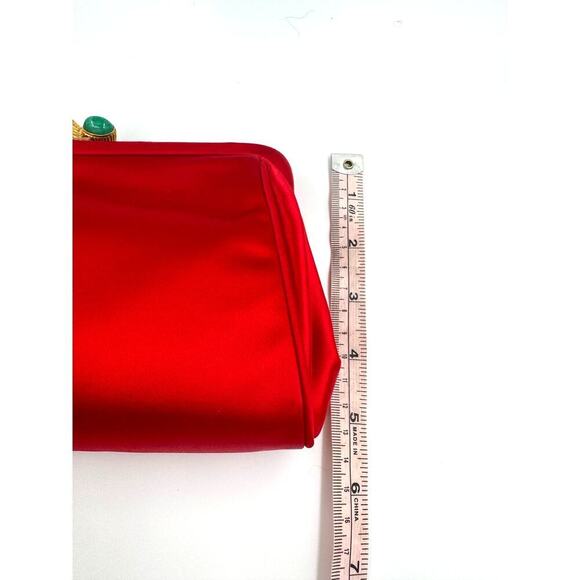 Fendi Vintage Red Silk Satin Pasta Clutch with Cord Strap CoA Authentic - Picture 9 of 9